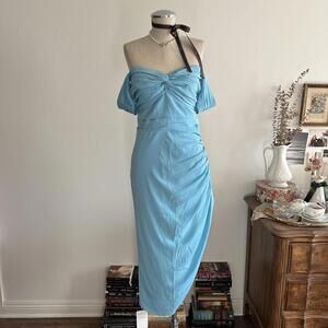 Abercrombie and fitch blue off the shoulder dress